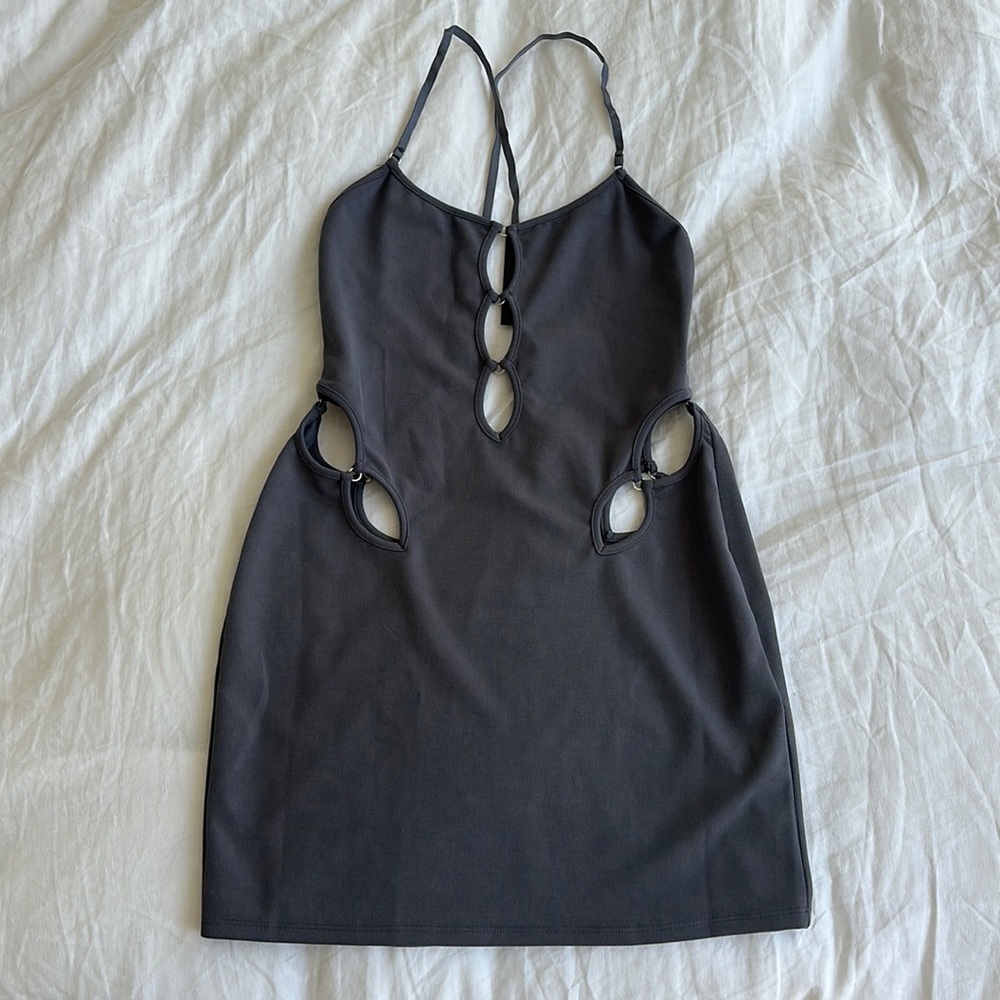 NWT H:ours Rowan Mini Dress in Gray SMALL